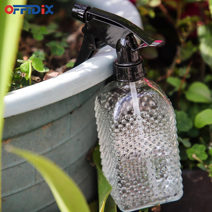 Fine Mist Plant Mister,Handheld Pressure Glass Spray Bottles,0.45L/15.22oz Watering Can with Adjustable Nozzle for Outdoor Indoor Gardening and Cleaning Work(Diagonal Gray)