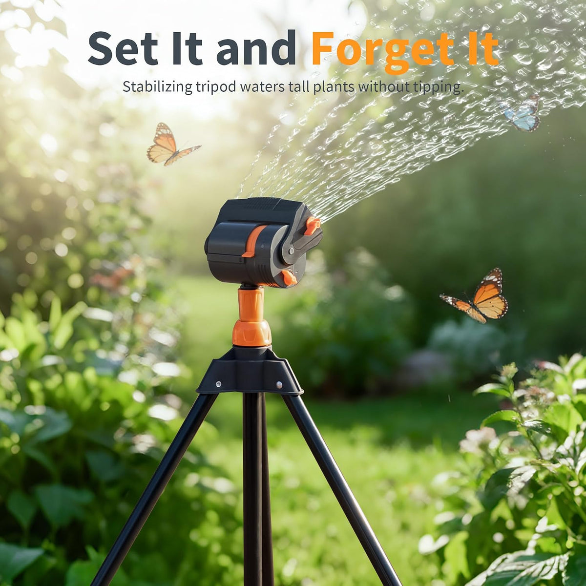 Mini Turbo Oscillating Water Sprinklers for Yard, Garden Sprinkler with Large Base, Adjustable Width, Range and Flow Rate, 16 Nozzles, Grey