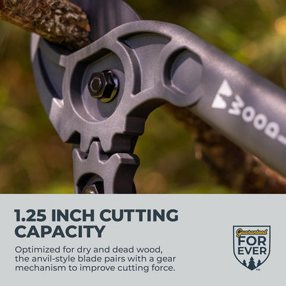 Woodland Tools Duralight Compact Lopper, 16 Inch Anvil Branch Cutter with Gear Assist and Glass-Filled Nylon Handles, Lightweight Tree Pruner for Dry Branches, Tight Spaces, and Everyday Yard Work