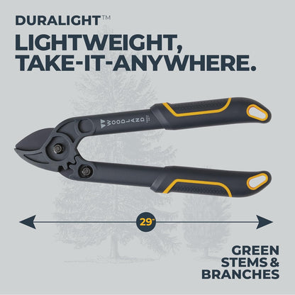 Woodland Tools Duralight Compact Lopper, 16 Inch Anvil Branch Cutter with Gear Assist and Glass-Filled Nylon Handles, Lightweight Tree Pruner for Dry Branches, Tight Spaces, and Everyday Yard Work