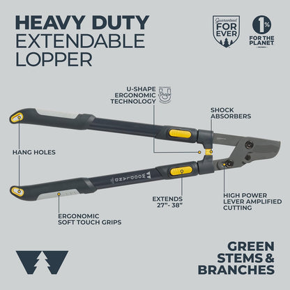 Woodland Tools Duralight Compact Lopper, 16 Inch Anvil Branch Cutter with Gear Assist and Glass-Filled Nylon Handles, Lightweight Tree Pruner for Dry Branches, Tight Spaces, and Everyday Yard Work