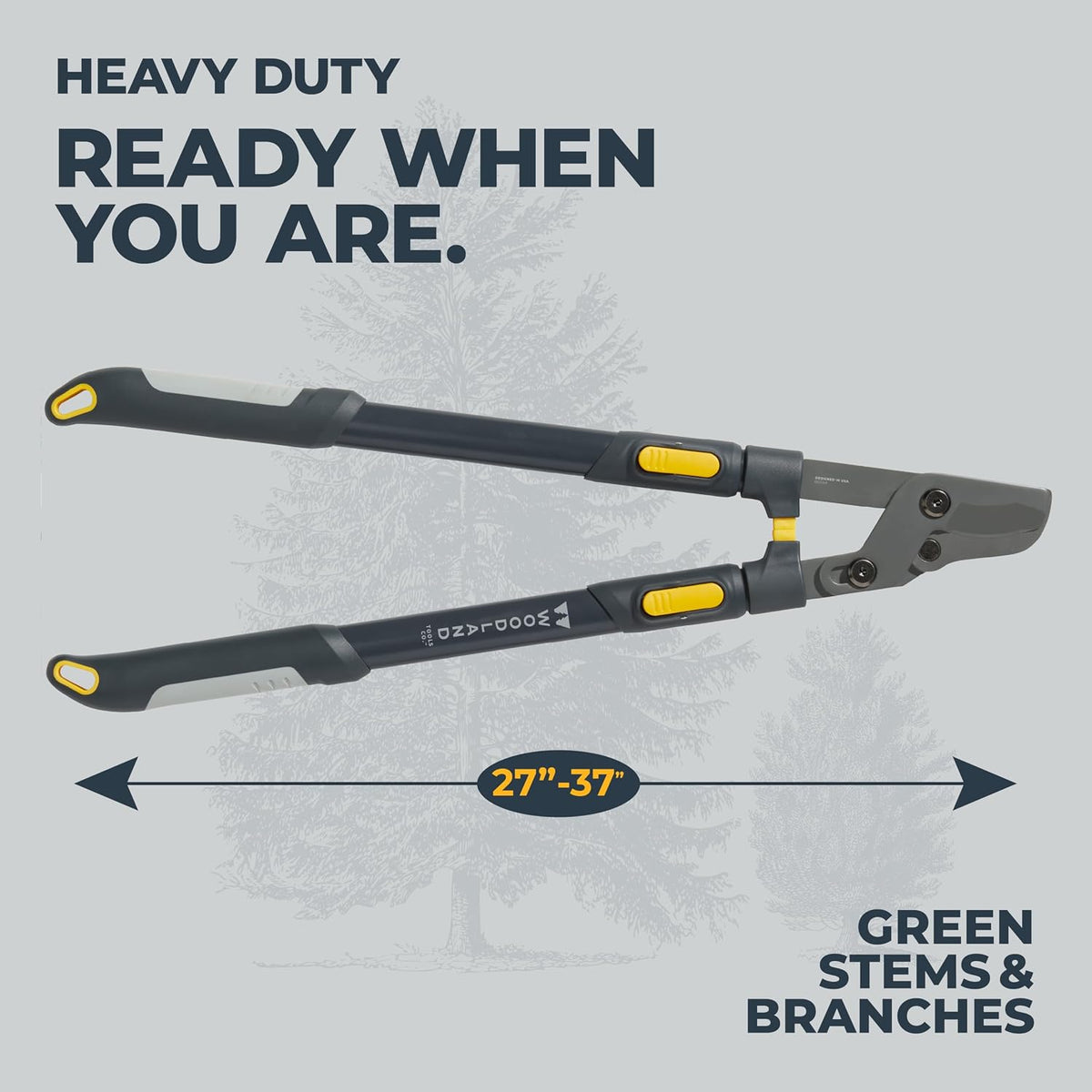 Woodland Tools Duralight Compact Lopper, 16 Inch Anvil Branch Cutter with Gear Assist and Glass-Filled Nylon Handles, Lightweight Tree Pruner for Dry Branches, Tight Spaces, and Everyday Yard Work