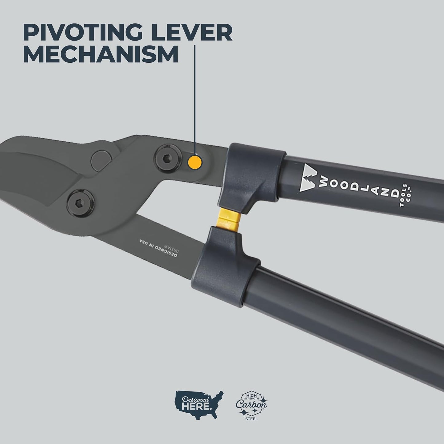 Woodland Tools Duralight Compact Lopper, 16 Inch Anvil Branch Cutter with Gear Assist and Glass-Filled Nylon Handles, Lightweight Tree Pruner for Dry Branches, Tight Spaces, and Everyday Yard Work