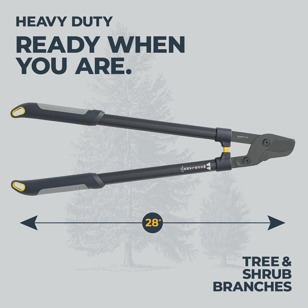 Woodland Tools Duralight Compact Lopper, 16 Inch Anvil Branch Cutter with Gear Assist and Glass-Filled Nylon Handles, Lightweight Tree Pruner for Dry Branches, Tight Spaces, and Everyday Yard Work