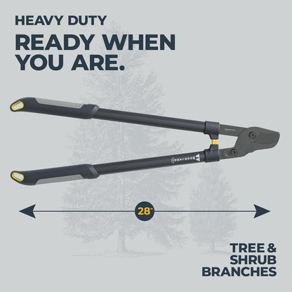 Woodland Tools Duralight Compact Lopper, 16 Inch Anvil Branch Cutter with Gear Assist and Glass-Filled Nylon Handles, Lightweight Tree Pruner for Dry Branches, Tight Spaces, and Everyday Yard Work