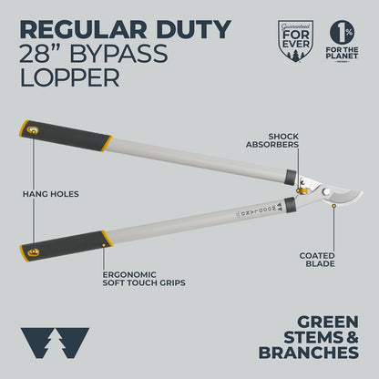 Woodland Tools Duralight Compact Lopper, 16 Inch Anvil Branch Cutter with Gear Assist and Glass-Filled Nylon Handles, Lightweight Tree Pruner for Dry Branches, Tight Spaces, and Everyday Yard Work