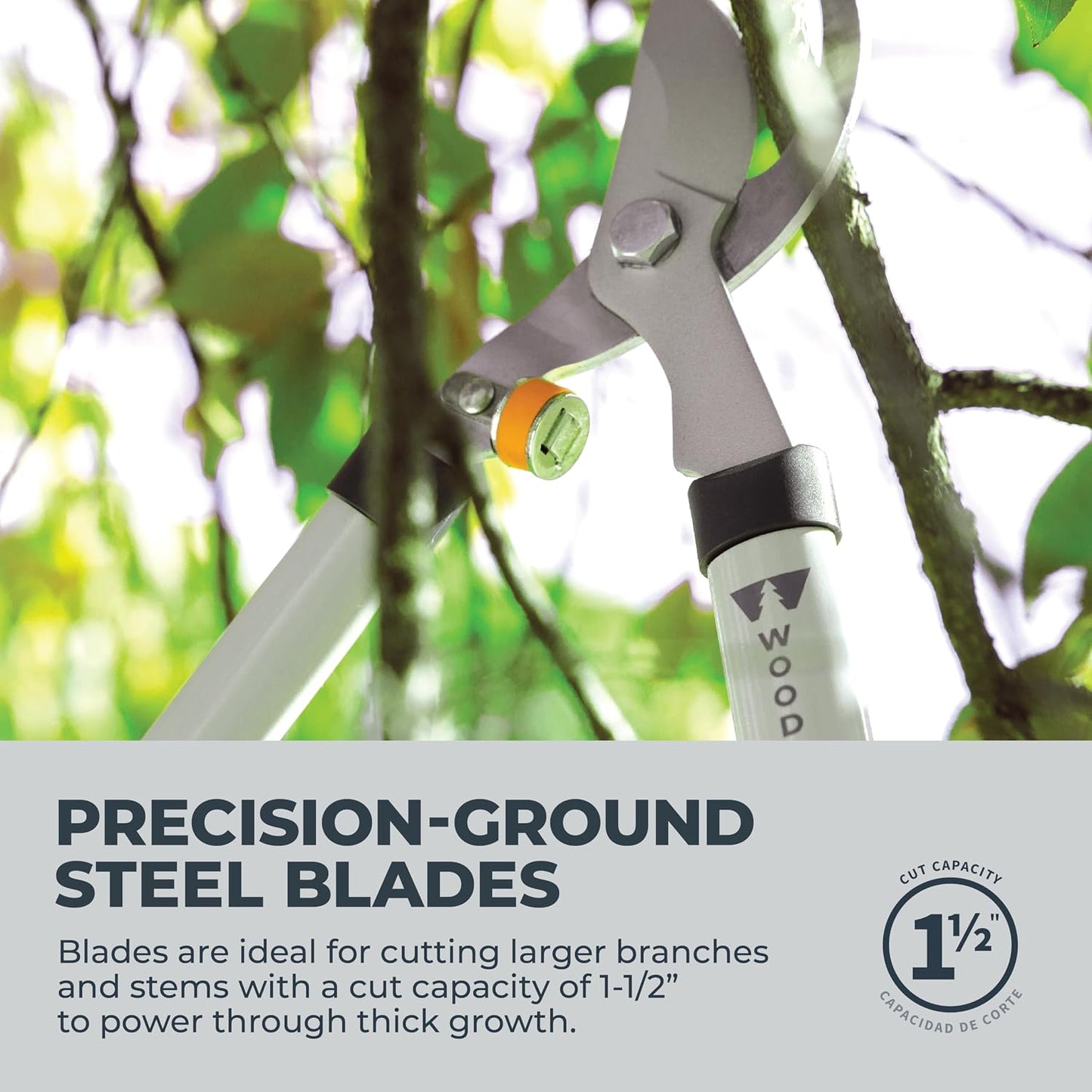 Woodland Tools Duralight Compact Lopper, 16 Inch Anvil Branch Cutter with Gear Assist and Glass-Filled Nylon Handles, Lightweight Tree Pruner for Dry Branches, Tight Spaces, and Everyday Yard Work
