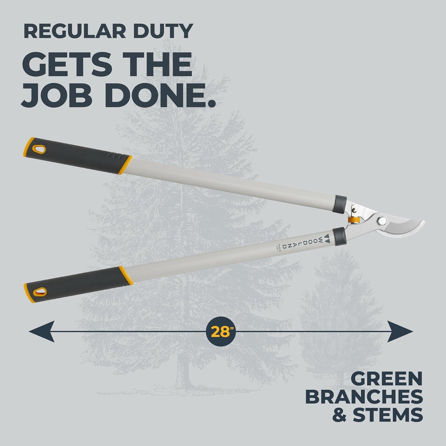Woodland Tools Duralight Compact Lopper, 16 Inch Anvil Branch Cutter with Gear Assist and Glass-Filled Nylon Handles, Lightweight Tree Pruner for Dry Branches, Tight Spaces, and Everyday Yard Work