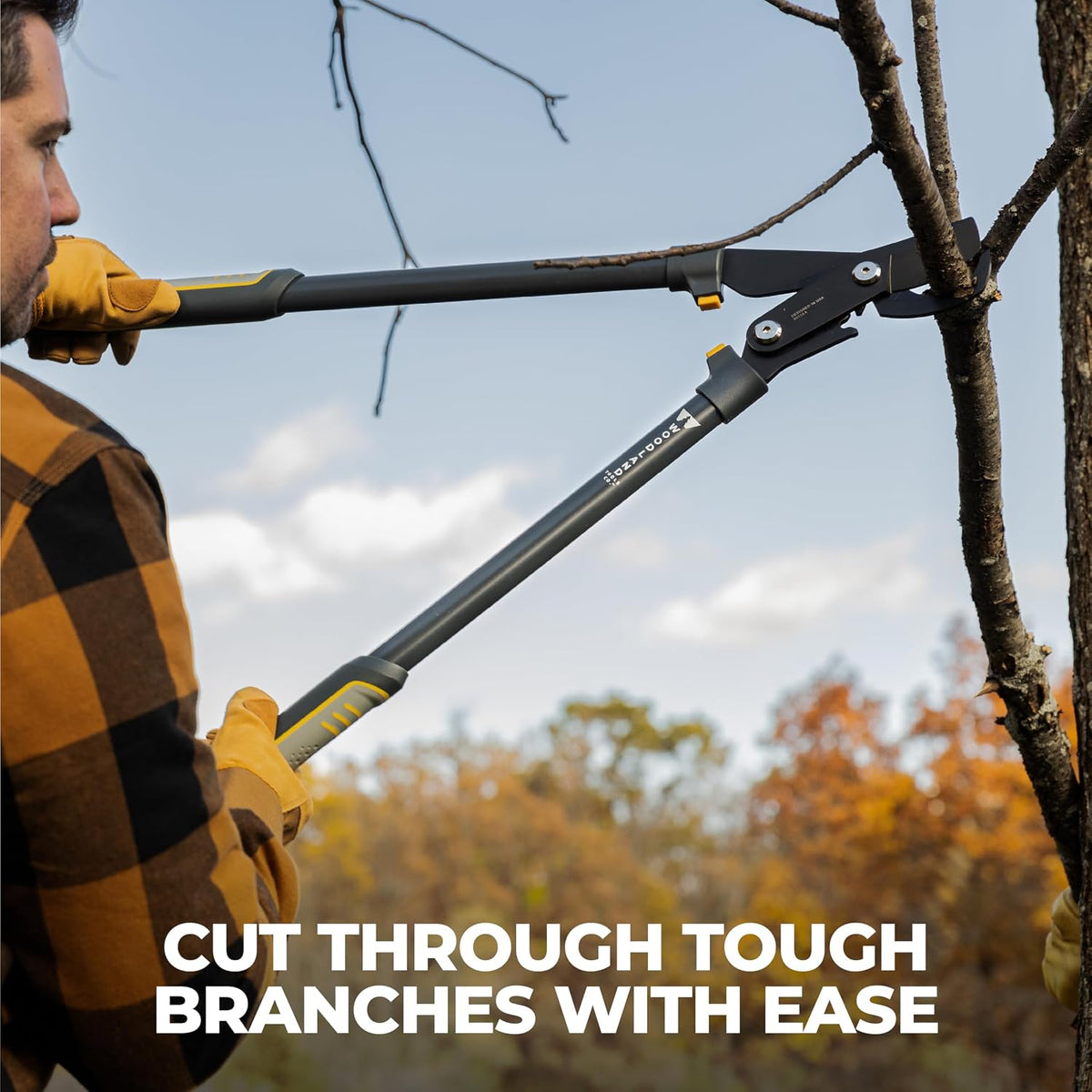 Woodland Tools Duralight Compact Lopper, 16 Inch Anvil Branch Cutter with Gear Assist and Glass-Filled Nylon Handles, Lightweight Tree Pruner for Dry Branches, Tight Spaces, and Everyday Yard Work