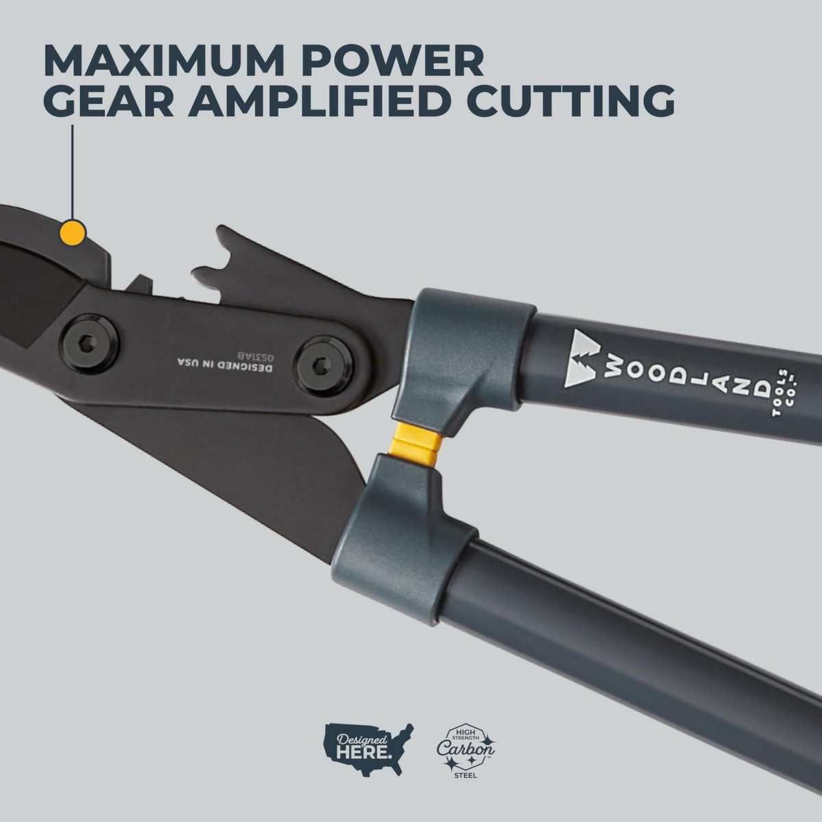Woodland Tools Duralight Compact Lopper, 16 Inch Anvil Branch Cutter with Gear Assist and Glass-Filled Nylon Handles, Lightweight Tree Pruner for Dry Branches, Tight Spaces, and Everyday Yard Work