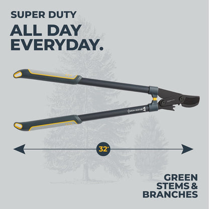 Woodland Tools Duralight Compact Lopper, 16 Inch Anvil Branch Cutter with Gear Assist and Glass-Filled Nylon Handles, Lightweight Tree Pruner for Dry Branches, Tight Spaces, and Everyday Yard Work