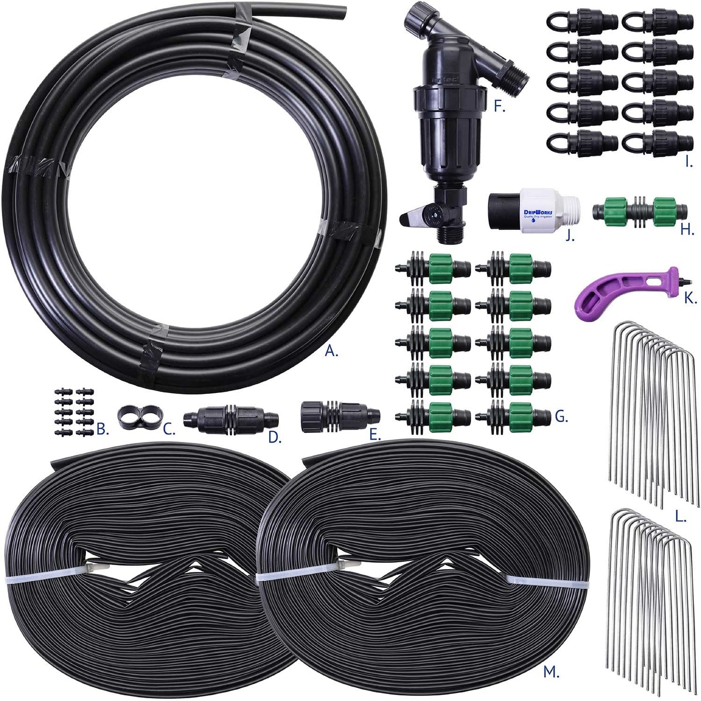Drip Tape Irrigation Kit for Watering Row Crops in Farms - Waters Upto 10 20' Rows | Agricultural Grade Components | Trusted Brand Since 1991