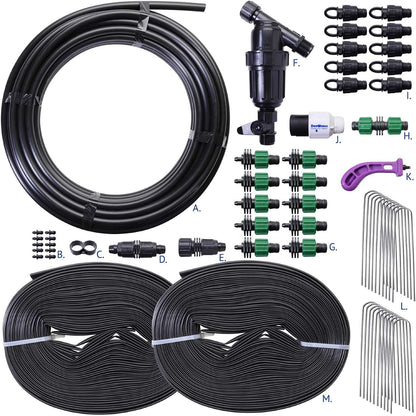 Drip Tape Irrigation Kit for Watering Row Crops in Farms - Waters Upto 10 20' Rows | Agricultural Grade Components | Trusted Brand Since 1991