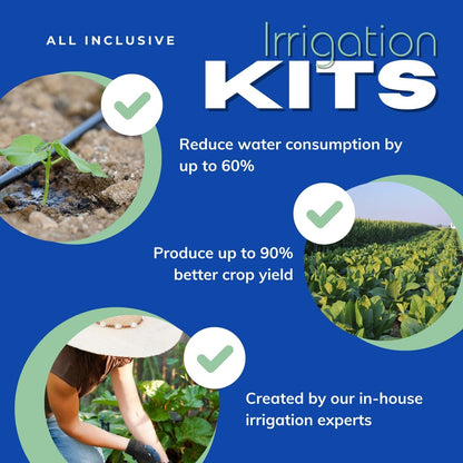 Drip Tape Irrigation Kit for Watering Row Crops in Farms - Waters Upto 10 20' Rows | Agricultural Grade Components | Trusted Brand Since 1991