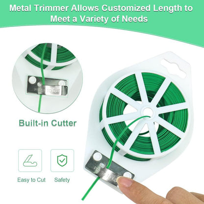328 Feet Garden Plant Twist Tie with Cutter for Gardening, Home, Office (Green)