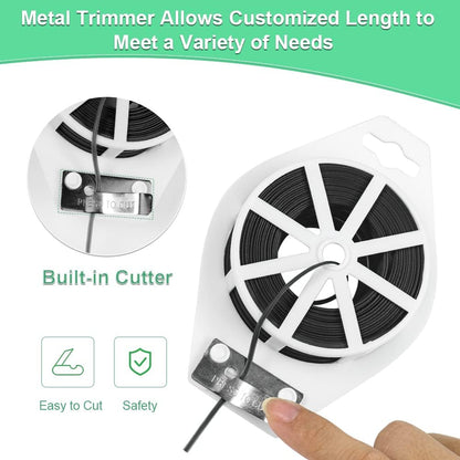 328 Feet Garden Plant Twist Tie with Cutter for Gardening, Home, Office (Green)