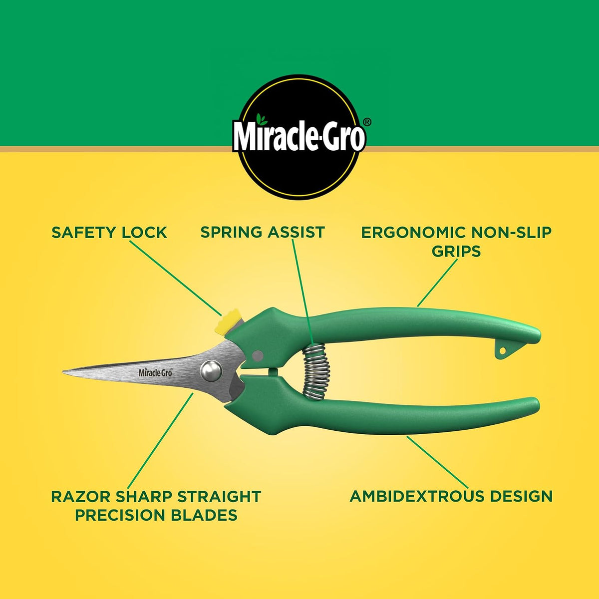 Straight Tip Floral Shears - Lightweight Gardening Scissors - Hand Pruner Pruning Shear for Flowers, Herbs, Roses and Indoor Plants