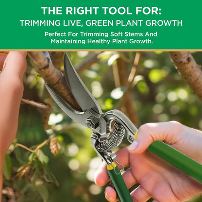 Straight Tip Floral Shears - Lightweight Gardening Scissors - Hand Pruner Pruning Shear for Flowers, Herbs, Roses and Indoor Plants