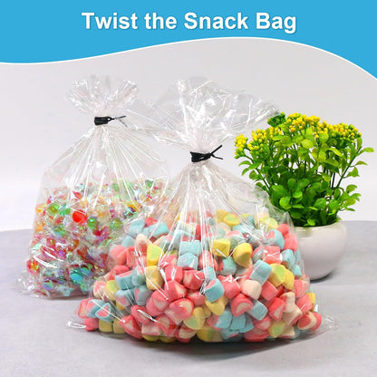 1000Pcs 8 Inch Plastic Twist Ties,Cable Ties for Making Facial Face Mask Plants Party Cello Candy Gift Bags Cake Pops-Black