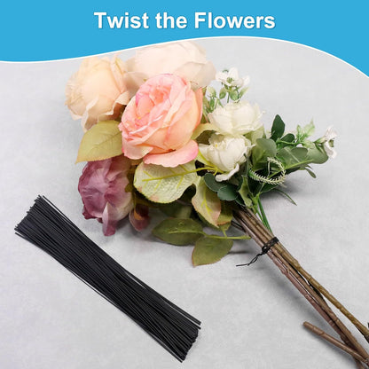 1000Pcs 8 Inch Plastic Twist Ties,Cable Ties for Making Facial Face Mask Plants Party Cello Candy Gift Bags Cake Pops-Black