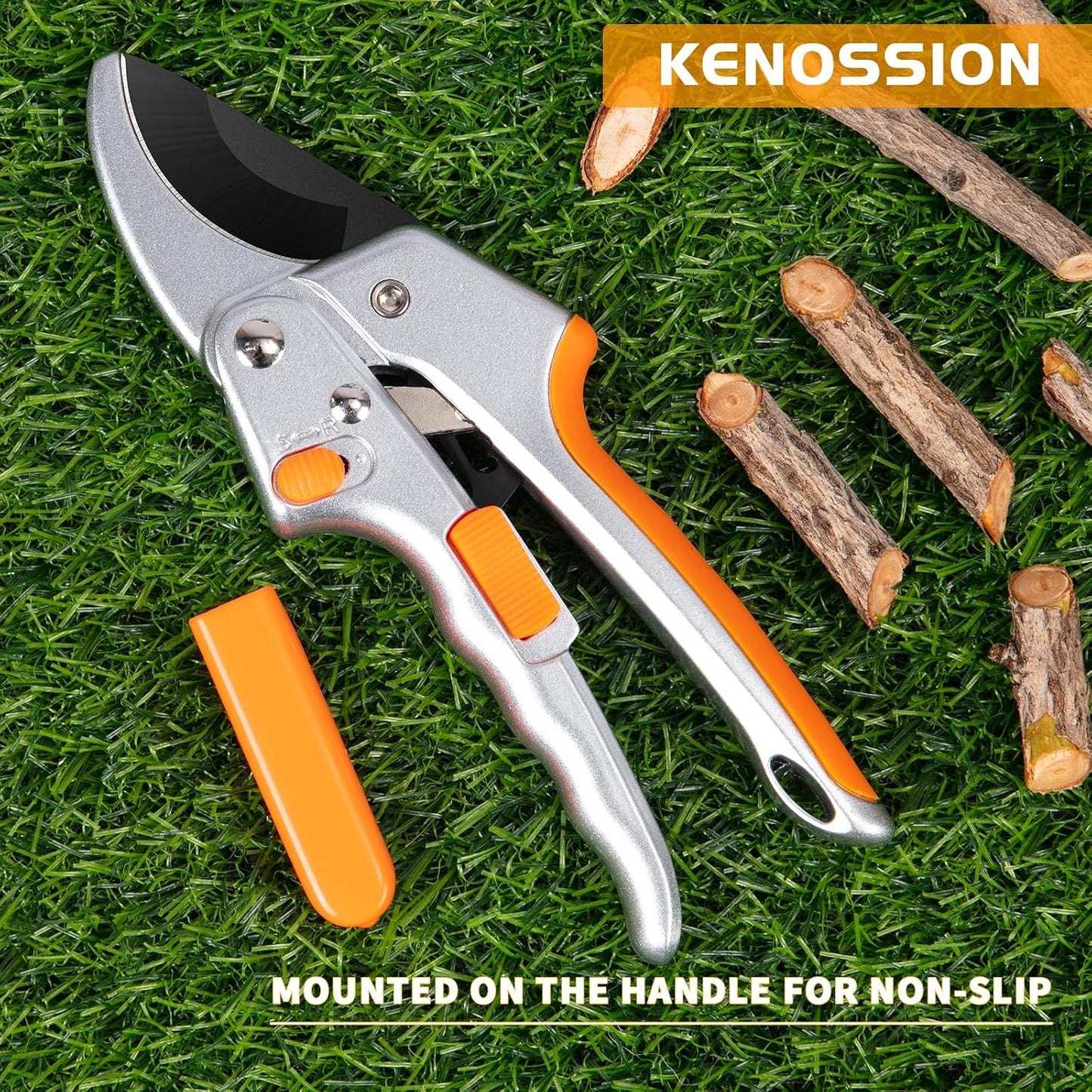Pruning Shears, Gardening Tools - Garden Shears with Ratchet Anvil, Professional Pruners for Gardening, Garden Clippers/Pruning Scissors with Stainless Steel Blades & Non-slip Handle