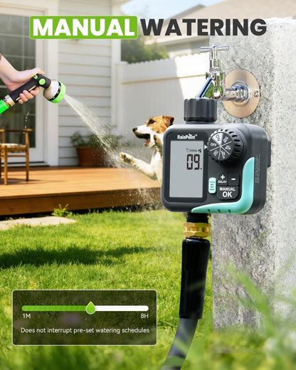 Sprinkler Timer - Cycle & Soak Hose Timer for Garden Hose with Automatic Watering/Manual Watering/Rain Delay, Programmable for Irrigation System, Lawn, Yard, Outdoor