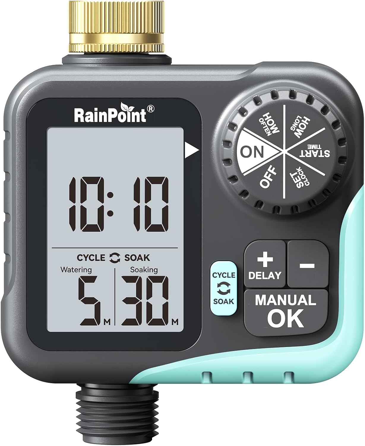 Sprinkler Timer - Cycle & Soak Hose Timer for Garden Hose with Automatic Watering/Manual Watering/Rain Delay, Programmable for Irrigation System, Lawn, Yard, Outdoor