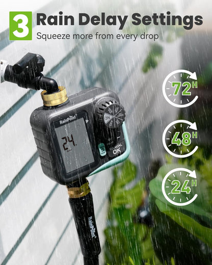 Sprinkler Timer - Cycle & Soak Hose Timer for Garden Hose with Automatic Watering/Manual Watering/Rain Delay, Programmable for Irrigation System, Lawn, Yard, Outdoor