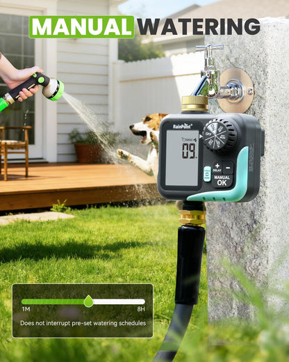 Sprinkler Timer - Cycle & Soak Hose Timer for Garden Hose with Automatic Watering/Manual Watering/Rain Delay, Programmable for Irrigation System, Lawn, Yard, Outdoor