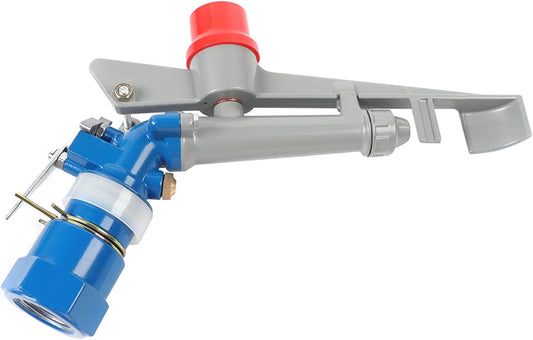 1 inch Irrigation Sprinklers Lawn Sprinkler, Agriculture Irrigation Spray Gun Sprinkler Large Area Sprinkler 360° Adjustable Watering, Impact Spray for Farms Orchards Tea Gardens Forestry
