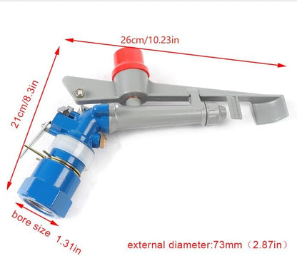 1 inch Irrigation Sprinklers Lawn Sprinkler, Agriculture Irrigation Spray Gun Sprinkler Large Area Sprinkler 360° Adjustable Watering, Impact Spray for Farms Orchards Tea Gardens Forestry
