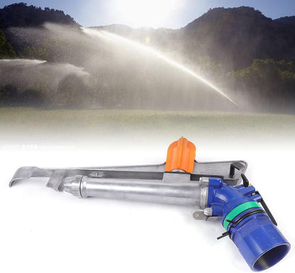 1 inch Irrigation Sprinklers Lawn Sprinkler, Agriculture Irrigation Spray Gun Sprinkler Large Area Sprinkler 360° Adjustable Watering, Impact Spray for Farms Orchards Tea Gardens Forestry