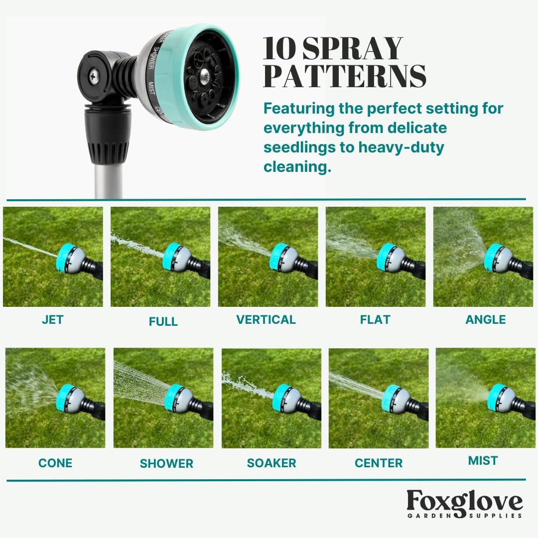Foxglove 18” Watering Wand with Swivel Head & Adjustable Spray Patterns