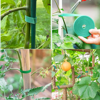 98.4 Feet Garden Tape Plant Ties Green Gardening Plant Tape Strap for Climbing Plants 1/2'' Gardening Tape to Support Plants, Vines, Tomatoes Reusable Gardening Ties Plant Tape (98.4feet)