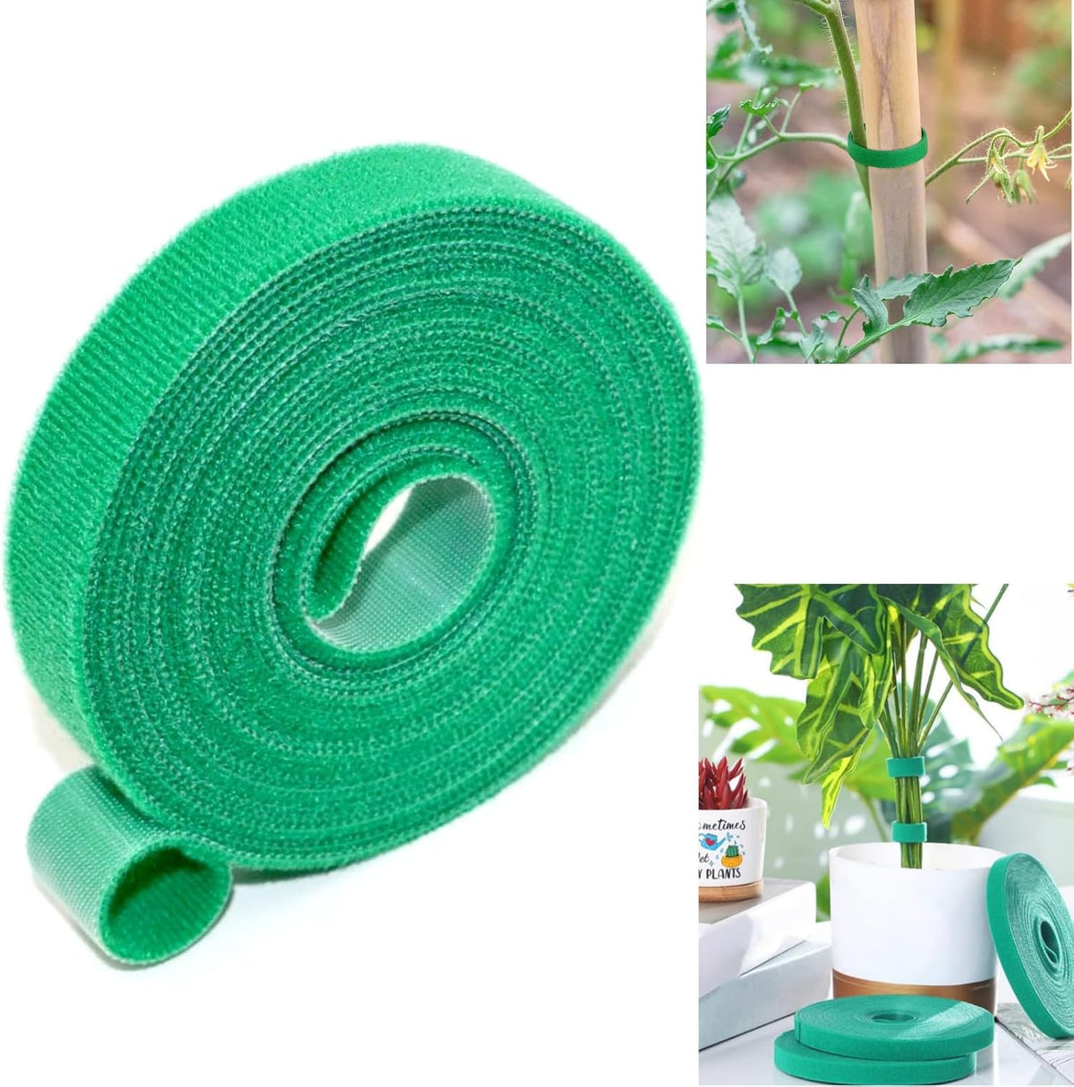 98.4 Feet Garden Tape Plant Ties Green Gardening Plant Tape Strap for Climbing Plants 1/2'' Gardening Tape to Support Plants, Vines, Tomatoes Reusable Gardening Ties Plant Tape (98.4feet)