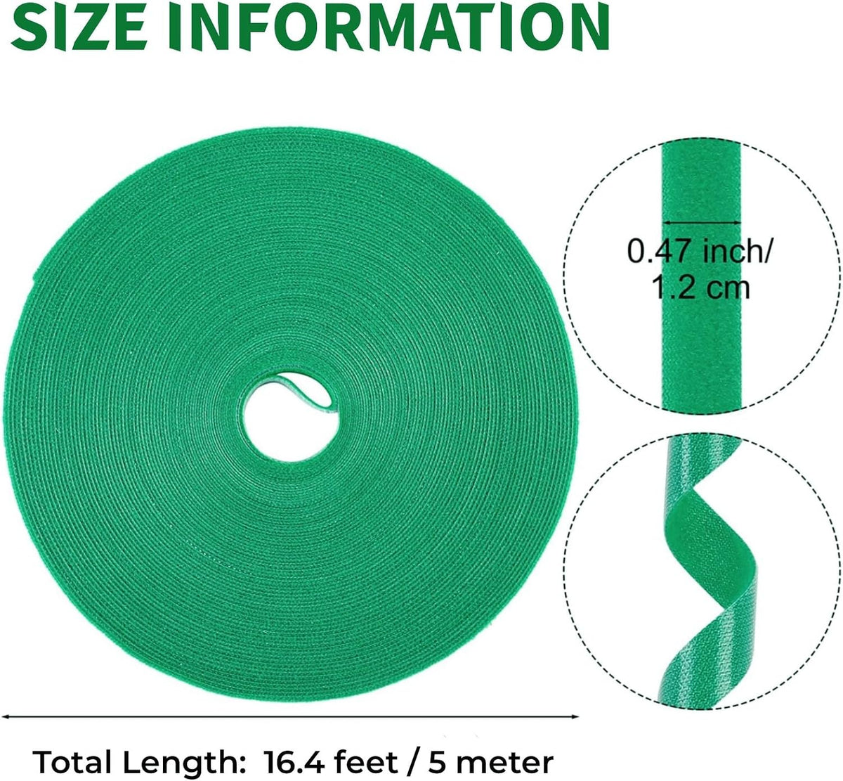 98.4 Feet Garden Tape Plant Ties Green Gardening Plant Tape Strap for Climbing Plants 1/2'' Gardening Tape to Support Plants, Vines, Tomatoes Reusable Gardening Ties Plant Tape (98.4feet)