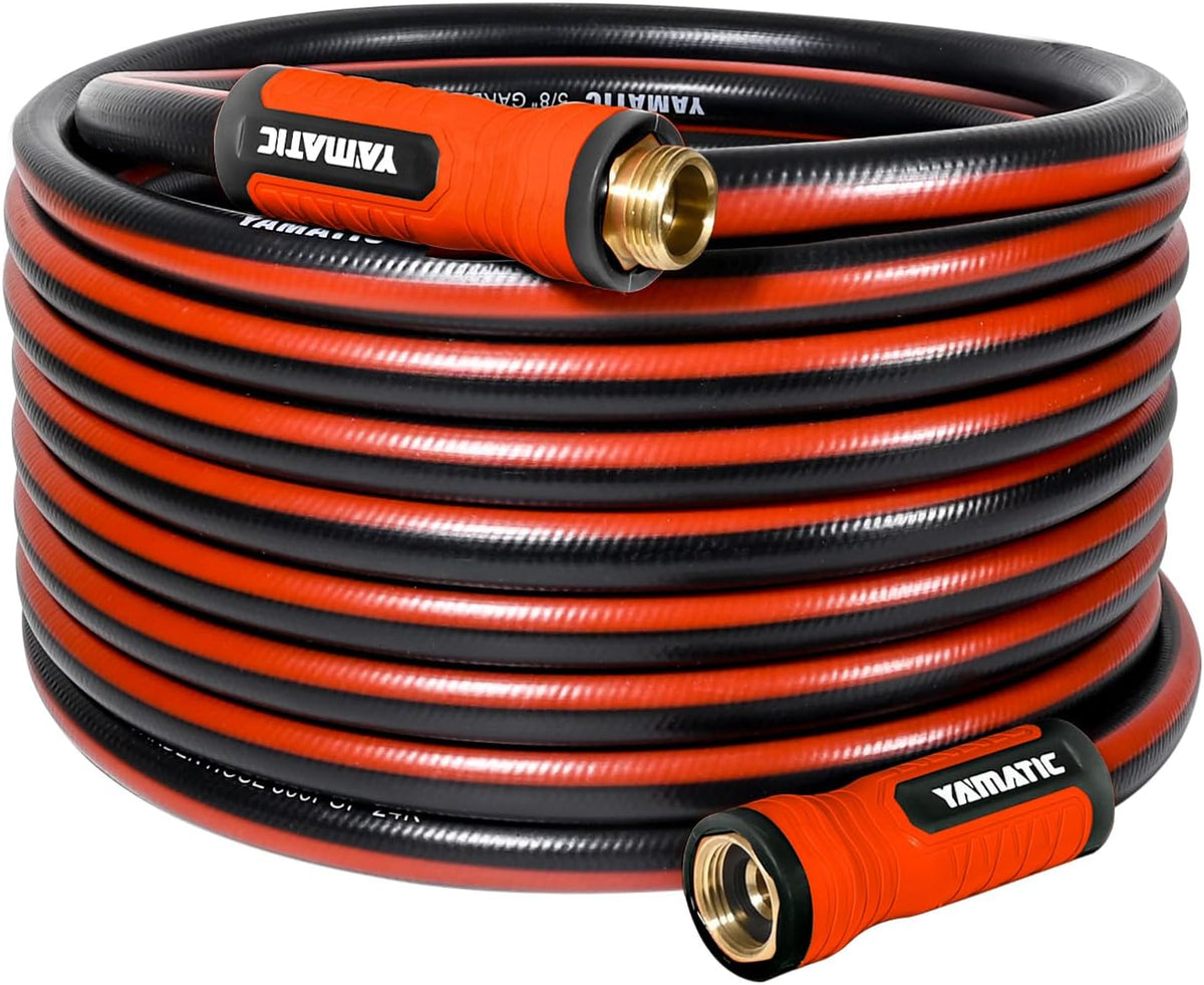 50ft Flexible Garden Hose 5/8in I.D. with 360° Swivel Brass Handle