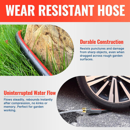 50ft Flexible Garden Hose 5/8in I.D. with 360° Swivel Brass Handle