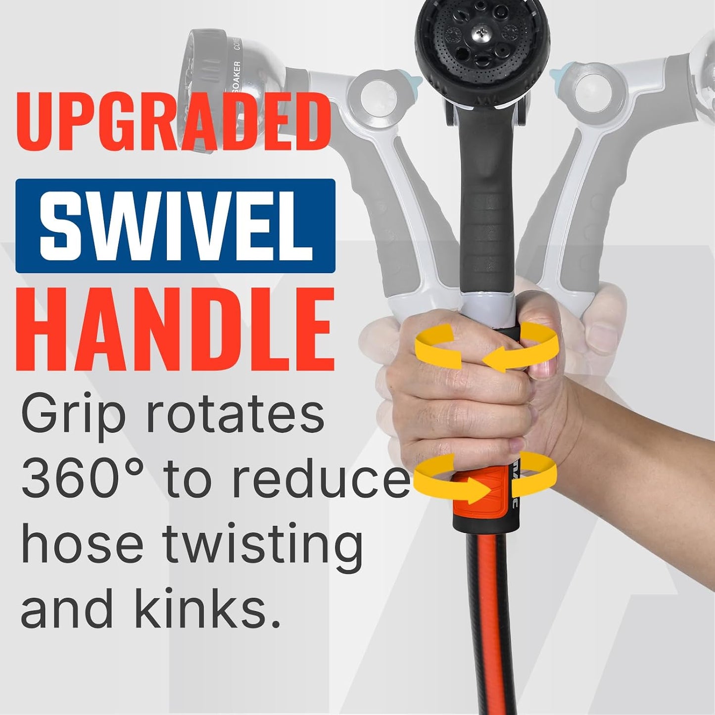 50ft Flexible Garden Hose 5/8in I.D. with 360° Swivel Brass Handle