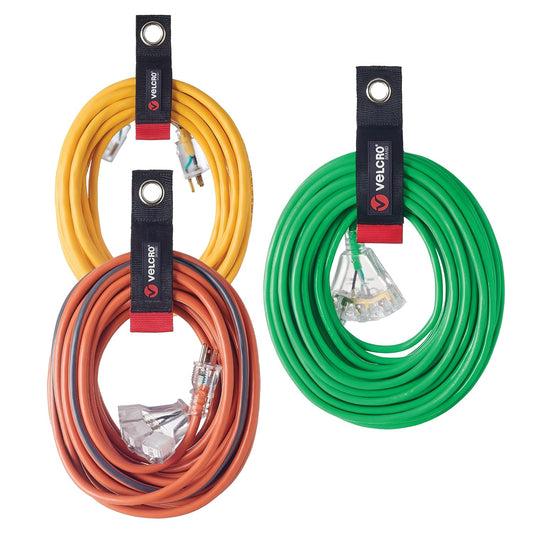 Easy Hang Extension Cord Holder Organizer Variety Pack | Holds 60-100lbs, Heavy Duty Straps Fit Easily on Hooks or Nails | Perfect for Garage Organization | 3-pk 10", 14" and 18", Black