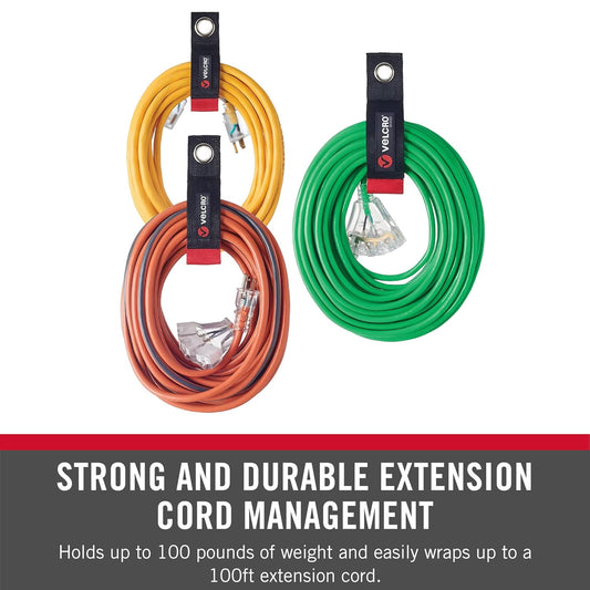 Easy Hang Extension Cord Holder Organizer Variety Pack | Holds 60-100lbs, Heavy Duty Straps Fit Easily on Hooks or Nails | Perfect for Garage Organization | 3-pk 10", 14" and 18", Black