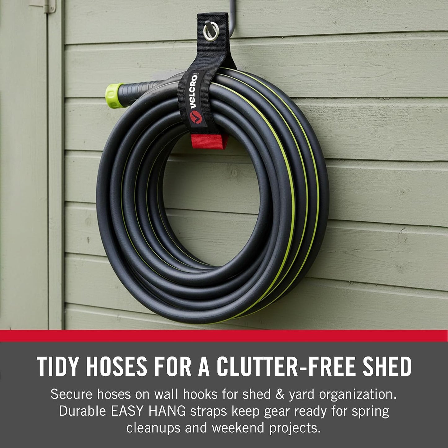 Easy Hang Extension Cord Holder Organizer Variety Pack | Holds 60-100lbs, Heavy Duty Straps Fit Easily on Hooks or Nails | Perfect for Garage Organization | 3-pk 10", 14" and 18", Black