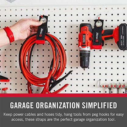 Easy Hang Extension Cord Holder Organizer Variety Pack | Holds 60-100lbs, Heavy Duty Straps Fit Easily on Hooks or Nails | Perfect for Garage Organization | 3-pk 10", 14" and 18", Black