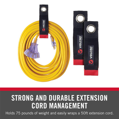 Easy Hang Extension Cord Holder Organizer Variety Pack | Holds 60-100lbs, Heavy Duty Straps Fit Easily on Hooks or Nails | Perfect for Garage Organization | 3-pk 10", 14" and 18", Black