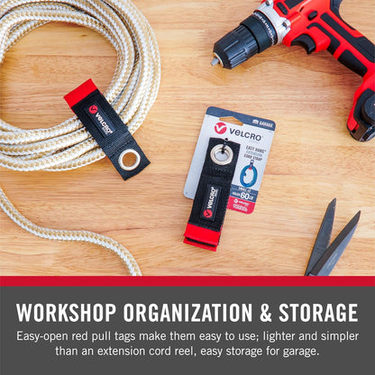 Easy Hang Extension Cord Holder Organizer Variety Pack | Holds 60-100lbs, Heavy Duty Straps Fit Easily on Hooks or Nails | Perfect for Garage Organization | 3-pk 10", 14" and 18", Black