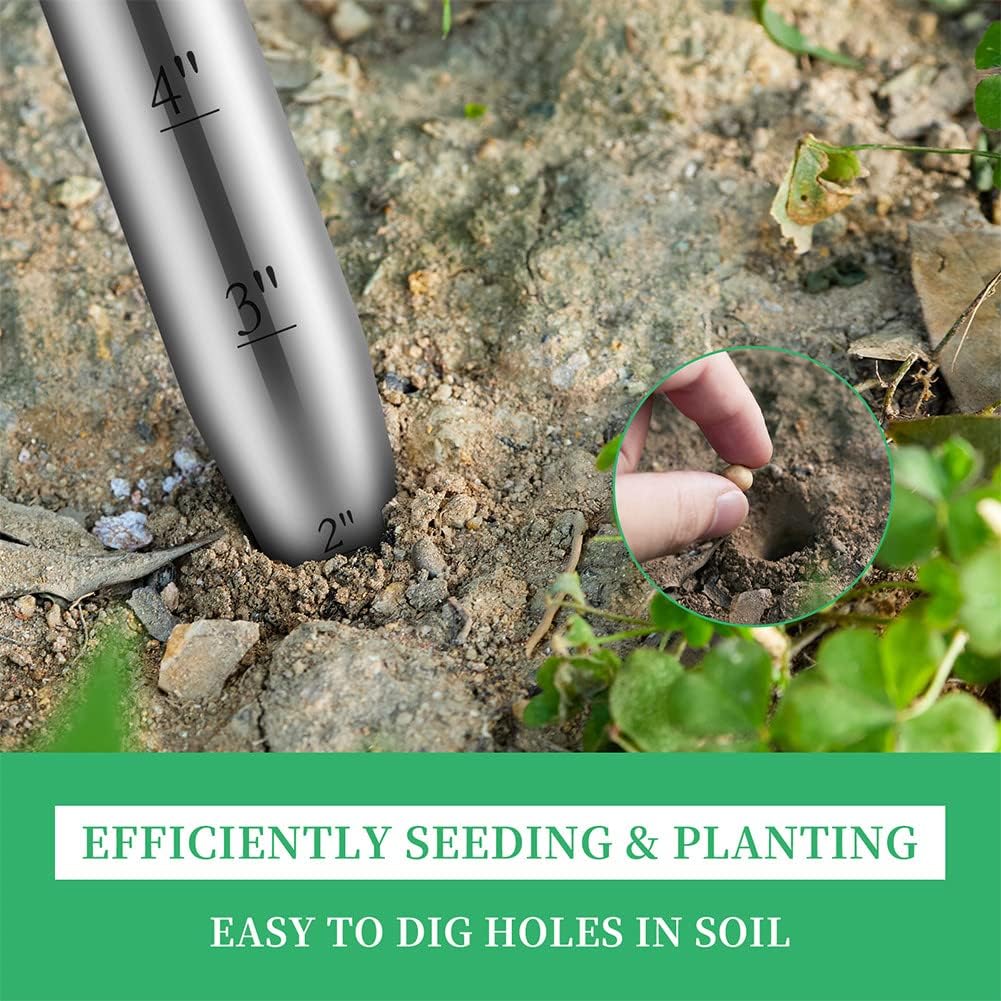 Hand Dibber, Seed Dibber, Bulb Planter Tool, Seed Planter Tool, Hole Digger for Plant Labels, for Self Watering Stakes, Hand Held Bulb Planter for Tulip Daffodil Crocus Garden Tool