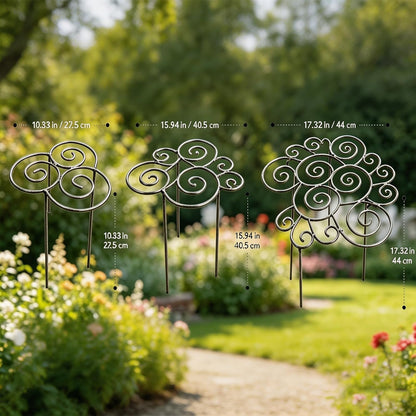 Metal Plant Support Ring for Garden, Decorative Peony Cages and Supports, Stackable Houseplant Stake, Metal Plant Support Ring for Climbing Plants, Vines, Peonies, and Tomatoes (M)