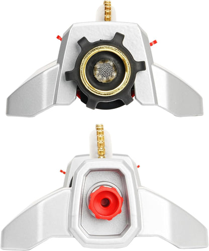 96218 Heavy Duty Turbo Oscillating Sprinkler, Covers Up to 3,700 sq. ft., 18 Brass Nozzles, Weighted Aluminum Base, Adjustable Range, Quick Connect Bundle, Silver, Red, Black