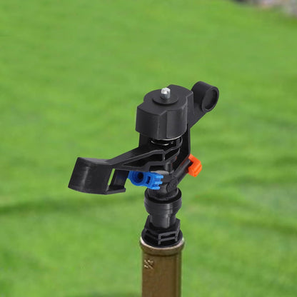 Rocker Sprinkler 360° Adjustable Rotary Impacts Spray Nozzle for Garden Lawn and Farm Irrigation with 13-23 ft Coverage, Black PP Plastic