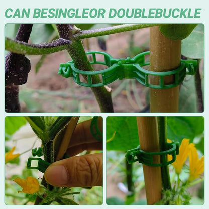 100 Secured Plastic Plant Clip, New Reusable Plant Support Clips Plastic Clips Tomato Clips for Securing Plants for Climbing Plants, Grape, Vegetable Stems (50 Pcs)